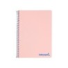 Cuaderno espiral liderpapel a4 wonder tapa plastico 80h 90gr cuadro 4mm con margen color rosa