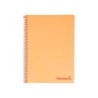 Cuaderno espiral liderpapel a4 wonder tapa plastico 80h 90gr cuadro 4mm con margen color naranja