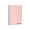 Cuaderno espiral liderpapel a4 wonder tapa plastico 80h 90gr cuadro 4mm con margen color rosa