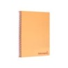 Cuaderno espiral liderpapel a4 wonder tapa plastico 80h 90gr cuadro 4mm con margen color naranja