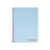 Cuaderno espiral liderpapel a4 wonder tapa plastico 80h 90gr cuadro 4mm con margen color azul