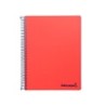 Cuaderno espiral liderpapel a4 micro wonder tapa plastico 120h 90 gr cuadro 5 mm 5 bandas 4 taladros color rojo
