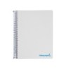 Cuaderno espiral liderpapel a4 micro wonder tapa plastico 120h 90 gr cuadro 5 mm 5 bandas 4 taladros color gris