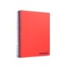 Cuaderno espiral liderpapel a4 micro wonder tapa plastico 120h 90 gr cuadro 5 mm 5 bandas 4 taladros color rojo