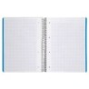 Cuaderno espiral liderpapel a4 micro wonder tapa plastico 120h 90 gr cuadro 5 mm 5 bandas 4 taladros color gris
