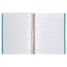 Cuaderno espiral liderpapel a4 micro wonder tapa plastico 120h 90 gr cuadro 5 mm 5 bandas 4 taladros color rojo