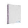 Cuaderno espiral liderpapel a4 micro wonder tapa plastico 120h 90 gr cuadro 5 mm 5 bandas 4 taladros color gris
