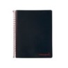 Cuaderno espiral liderpapel a4 micro wonder tapa plastico 120h 90 gr cuadro 5 mm 5 bandas 4 taladros color negro