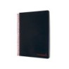 Cuaderno espiral liderpapel a4 micro wonder tapa plastico 120h 90 gr cuadro 5 mm 5 bandas 4 taladros color negro
