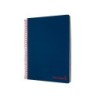 Cuaderno espiral liderpapel a4 micro wonder tapa plastico 120h 90 gr cuadro 5 mm 5 banda4 taladros color azul marino
