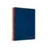 Cuaderno espiral liderpapel a4 micro wonder tapa plastico 120h 90 gr cuadro 5 mm 5 banda4 taladros color azul marino