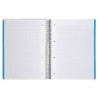 Cuaderno espiral liderpapel a4 micro wonder tapa plastico 120h 90 gr cuadro 5 mm 5 bandas 4 taladros color negro