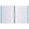 Cuaderno espiral liderpapel a4 micro wonder tapa plastico 120h 90 gr cuadro 5 mm 5 banda4 taladros color azul marino