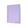 Cuaderno espiral liderpapel a4 micro wonder tapa plastico 120h 90 gr cuadro 5 mm 5 banda4 taladros color lila