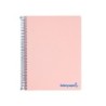 Cuaderno espiral liderpapel a4 micro wonder tapa plastico 120h 90 gr cuadro 5 mm 5 bandas 4 taladros color rosa