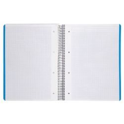 Cuaderno espiral liderpapel a4 micro wonder tapa plastico 120h 90 gr cuadro 5 mm 5 banda4 taladros color lila
