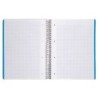 Cuaderno espiral liderpapel a4 micro wonder tapa plastico 120h 90 gr cuadro 5 mm 5 banda4 taladros color lila