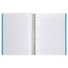 Cuaderno espiral liderpapel a4 micro wonder tapa plastico 120h 90 gr cuadro 5 mm 5 bandas 4 taladros color rosa