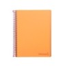 Cuaderno espiral liderpapel a4 micro wonder tapa plastico 120h 90 gr cuadro 5 mm 5 banda4 taladros color naranja