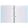 Cuaderno espiral liderpapel a4 micro wonder tapa plastico 120h 90 gr cuadro 5 mm 5 banda4 taladros color celeste