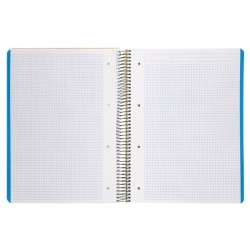 Cuaderno espiral liderpapel a4 micro wonder tapa plastico 120h 90 gr cuadro 5 mm 5 banda4 taladros color amarillo