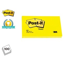 Bloc de notas adhesivas quita y pon post-it 76x127 mm con 100 hojas 655