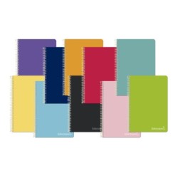 Cuaderno espiral liderpapel cuarto witty tapa dura 80h 75gr pauta ancha 3,5mm con margen colores surtidos