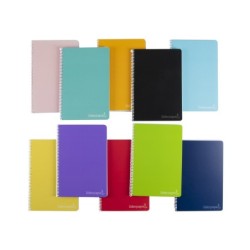 Cuaderno espiral liderpapel cuarto witty tapa dura 80h 75gr cuadro 5mm con margen colores surtidos