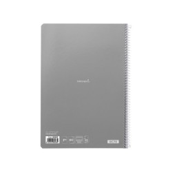 Cuaderno espiral liderpapel folio smart tapa blanda 80h 60gr rayado montessori 5mm con margen colores surtidos