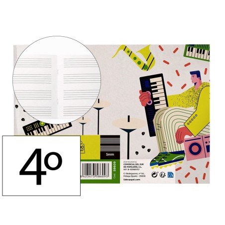 Cuaderno espiral liderpapel folio smart tapa blanda 80h 60gr cuadro 3 mm con margen colores surtidos