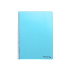 Cuaderno espiral liderpapel a4 micro smart tapa blanda 80h60gr horizontal 7mm doble margen 4 taladros colores