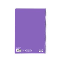 Cuaderno espiral liderpapel folio smart tapa blanda 80h 60gr cuadro 4mm con margen color violeta