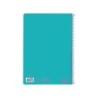 Cuaderno espiral liderpapel folio smart tapa blanda 80h 60gr cuadro 4mm con margen color turquesa