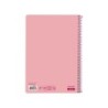 Cuaderno espiral liderpapel folio smart tapa blanda 80h 60gr cuadro 4mm con margen color rosa