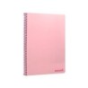 Cuaderno espiral liderpapel folio smart tapa blanda 80h 60gr cuadro 4mm con margen color rosa