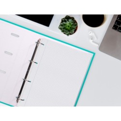Recambio liderpapel a4 80 hoja 60g/m2 cuadro 4 mm con margen 4 taladros
