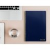 Cuaderno espiral liderpapel folio smart tapa blanda 80h 60gr cuadro 4mm con margen color azul oscuro