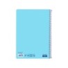 Cuaderno espiral liderpapel folio smart tapa blanda 80h 60gr cuadro 4mm con margen color celeste