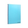 Cuaderno espiral liderpapel folio smart tapa blanda 80h 60gr cuadro 4mm con margen color celeste
