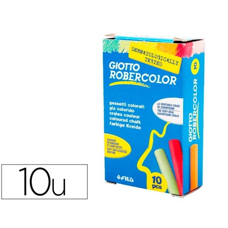 Tiza color antipolvo robercolor caja de 10 unidades