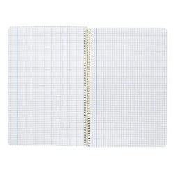 Cuaderno espiral liderpapel folio smart tapa blanda 80h 60gr cuadro 4mm con margen color azul oscuro