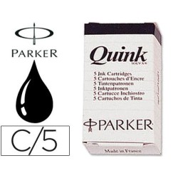 Tinta estilografica parker negra caja de 5 cartuchos