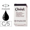 Tinta estilografica parker negra caja de 5 cartuchos