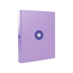 Carpeta antartik a4 forrada 4 anillas 25 mm redondas color lavanda