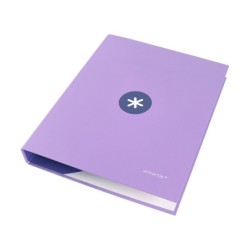 Carpeta antartik a4 forrada 4 anillas 25 mm redondas color lavanda