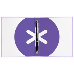 Carpeta antartik a4 forrada 4 anillas 25 mm redondas color lavanda