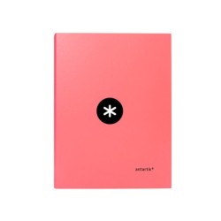 Carpeta antartik a4 forrada 4 anillas 25 mm redondas color coral