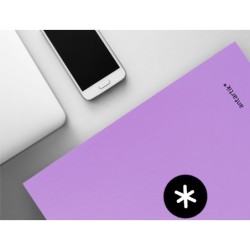 Carpeta antartik a4 forrada 4 anillas 25 mm redondas color lavanda