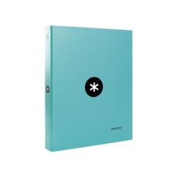 Carpeta antartik a4 forrada 4 anillas 25 mm redondas color menta