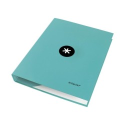 Carpeta antartik a4 forrada 4 anillas 25 mm redondas color menta
